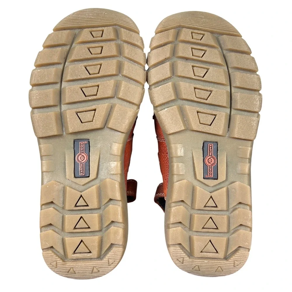 Earth Shoe Highlander Mens Sandals Brown Leather Fisherman Lug Sole Hiking 8.5
